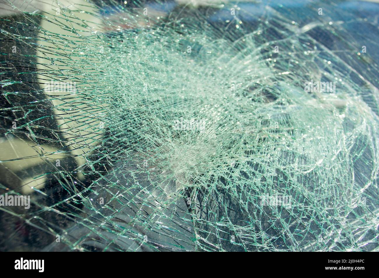 Broken windshield in car by a traffic accident Stock Photo - Alamy