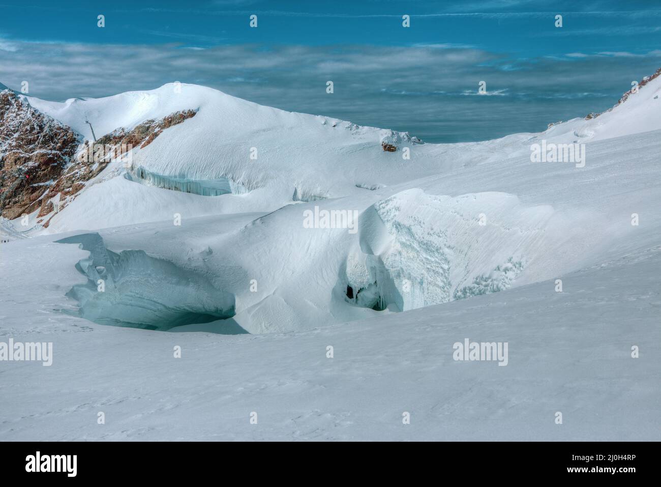 Panoramic view of the Swiss Alps in winter Stock Photo - Alamy