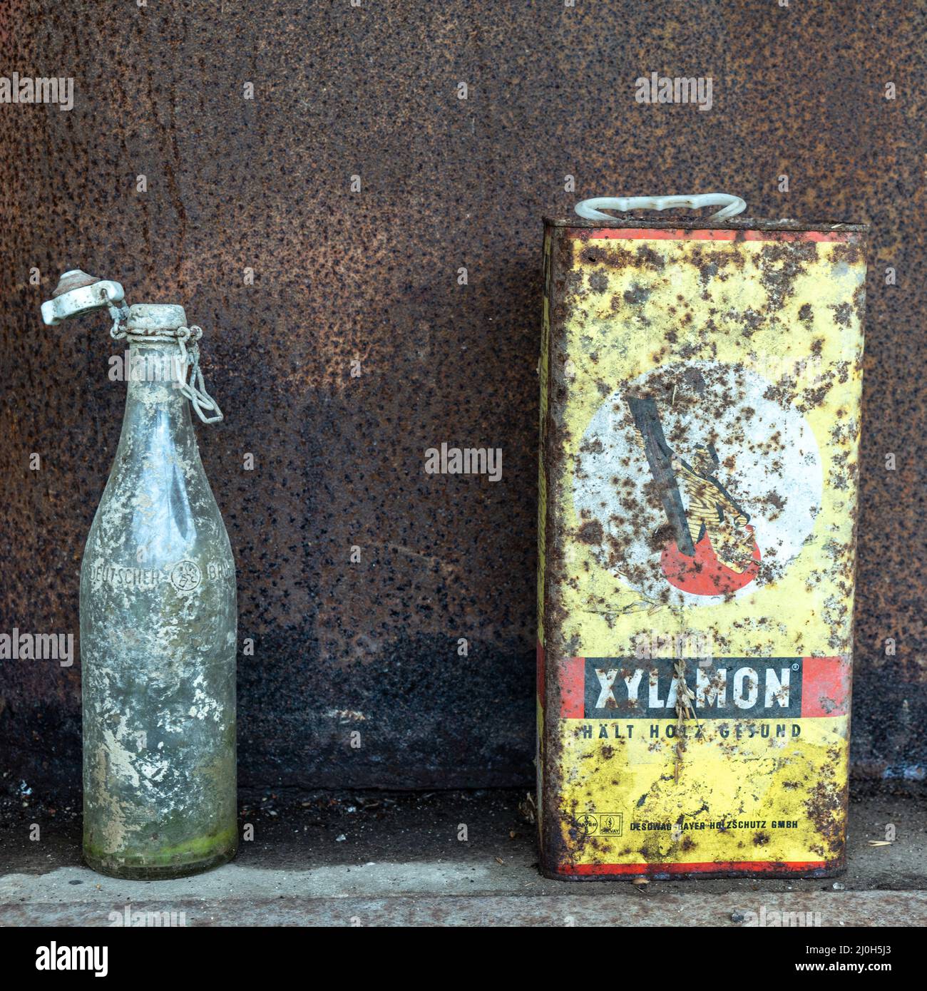 Container with toxic wood preservative Stock Photo Alamy