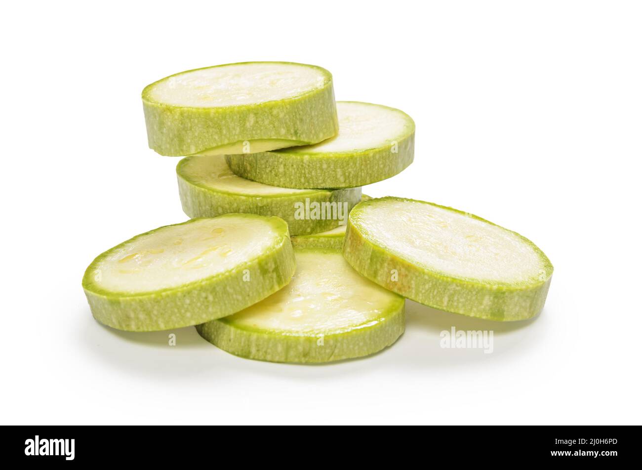Zucchini on white background with soft shadow Stock Photo