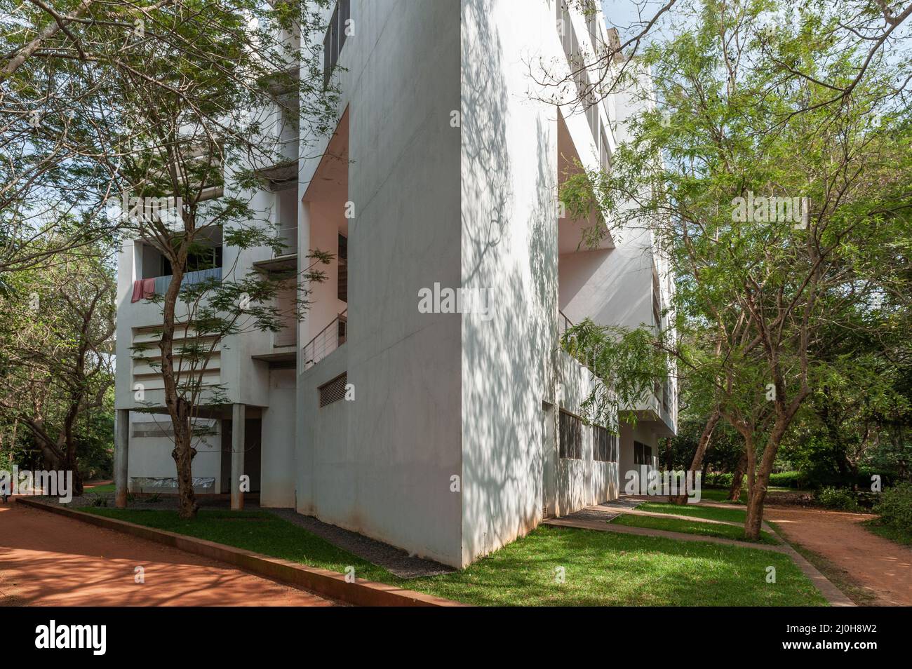 Auroville, India - 18 March 2022: Sunship Complex, finished building in 2018. Stock Photo