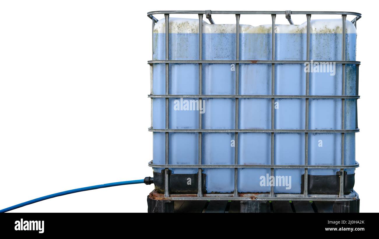Isolated Intermediate Bulk Container For Liquids Stock Photo