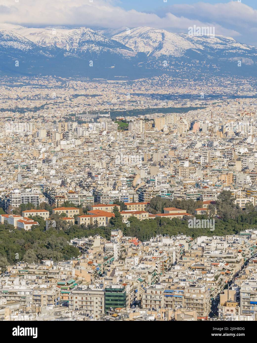 Cityscape Aerial View, Athens, Greece Stock Photo