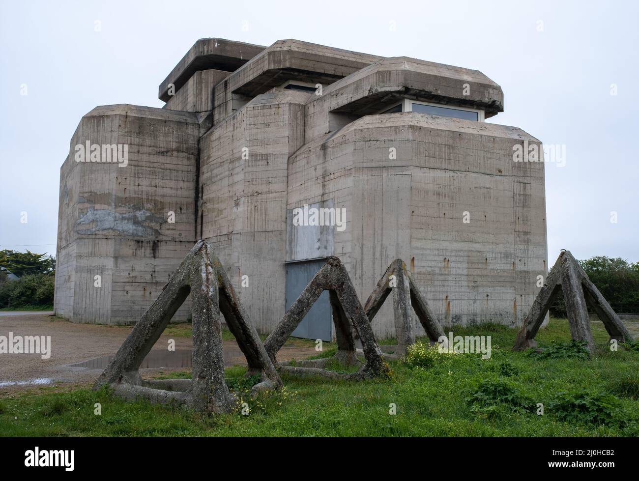 Batz sur Mer, France - March 2, 2022:  Grand Blockhaus is a former Atlantic wall bunker transformed into a museum recreating a German command post dur Stock Photo