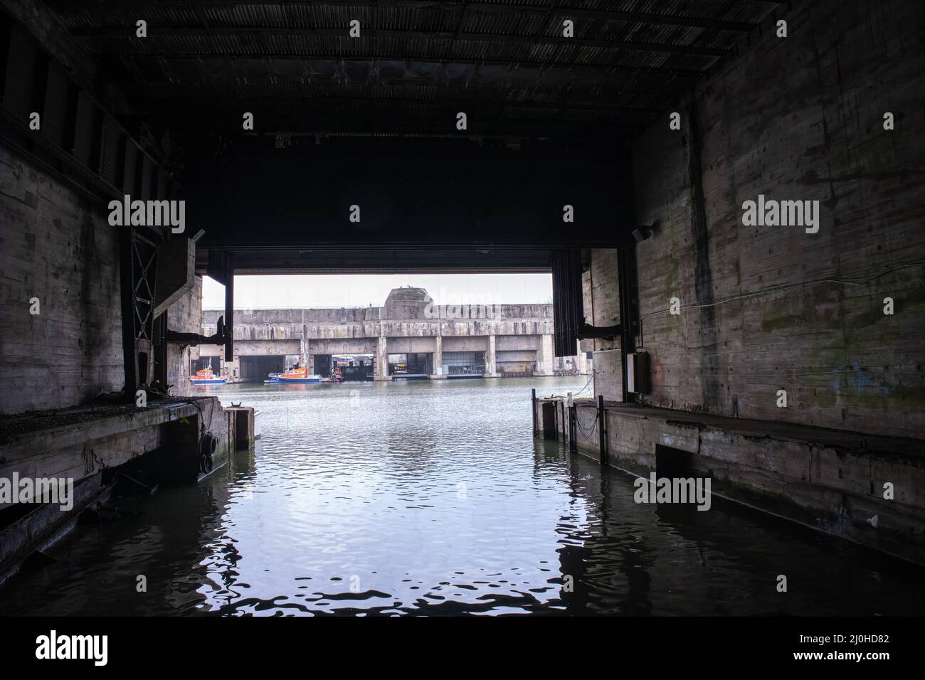 Saint Nazaire, France March 2, 2022 German submarine base in Saint