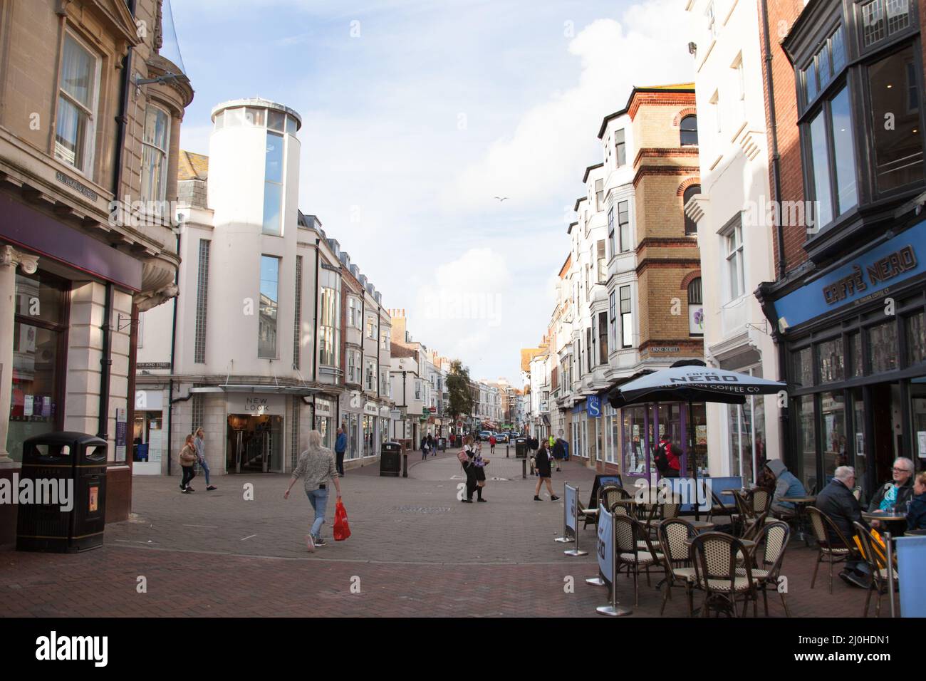 People on St Thomas Street, Weymouth, Dorset in the UK Stock Photo - Alamy
