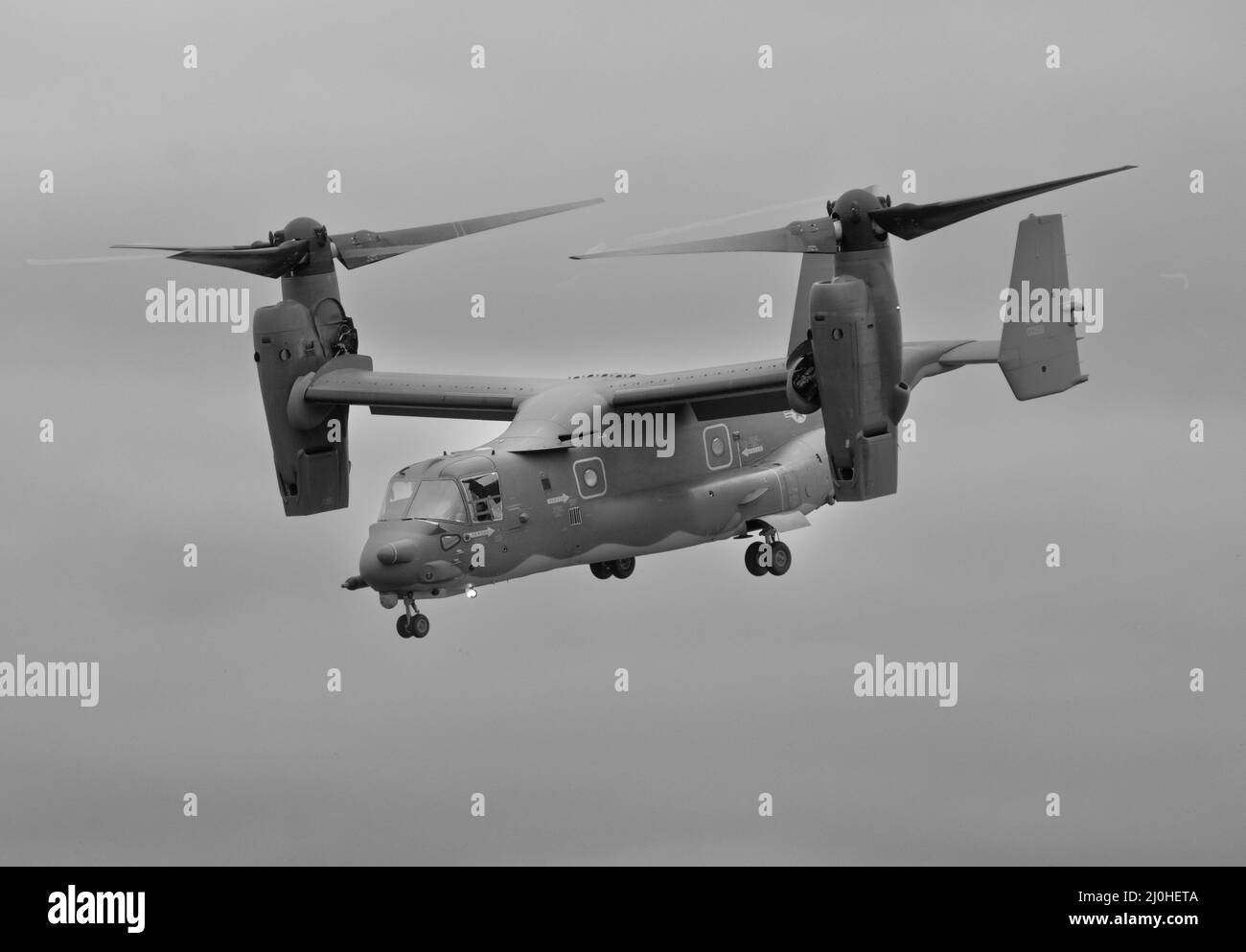 RAF Fairford, Gloucestershire, UK - July 15th 2017:  A United States Air Force Bell Boeing CV-22B Osprey tiltrotor military aircraft at the 2019 RIAT Stock Photo