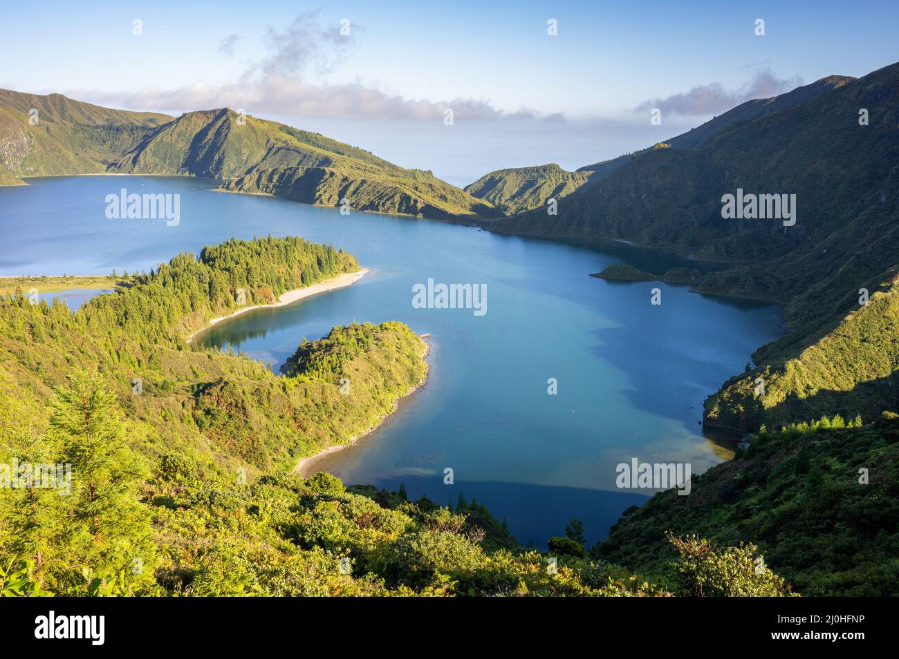 lagoa do fogo, landscape and lake in Sao Miguel, Azores Islands Stock Photo
