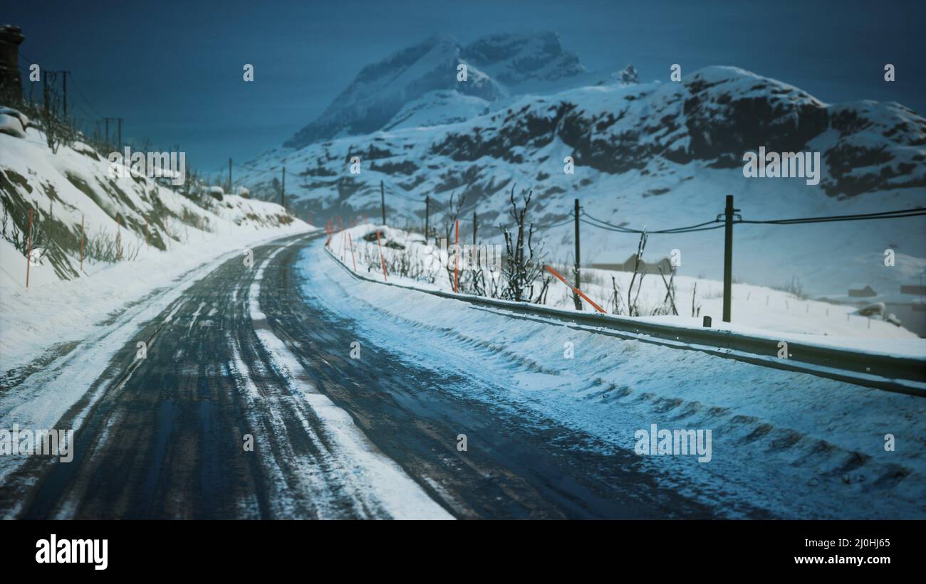 Scenic road on lofoten aerial hi-res stock photography and images - Alamy