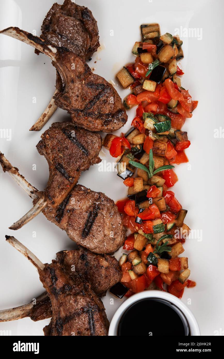 Roasted lamb ribs Stock Photo - Alamy
