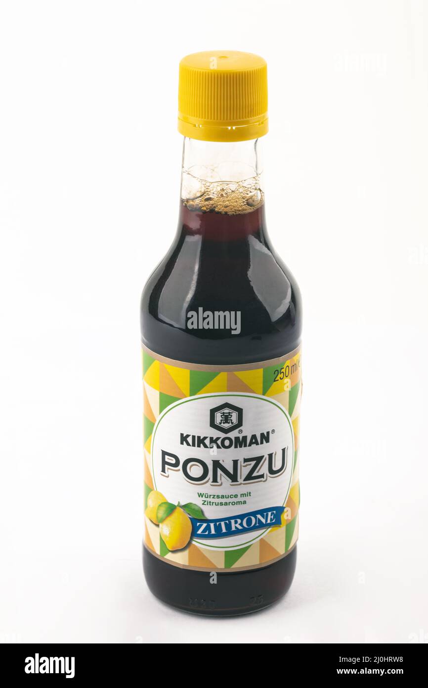 HUETTENBER, GERMANY 20220203 Image of a bottle of Kikkoman Soy