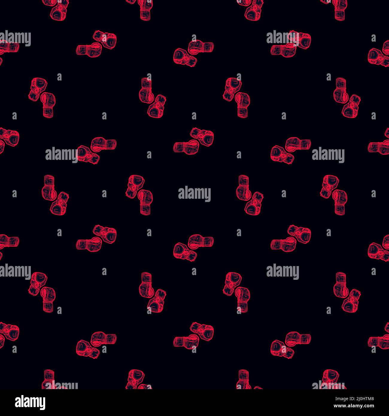Boxing gloves seamless pattern. Vintage sport inventory background