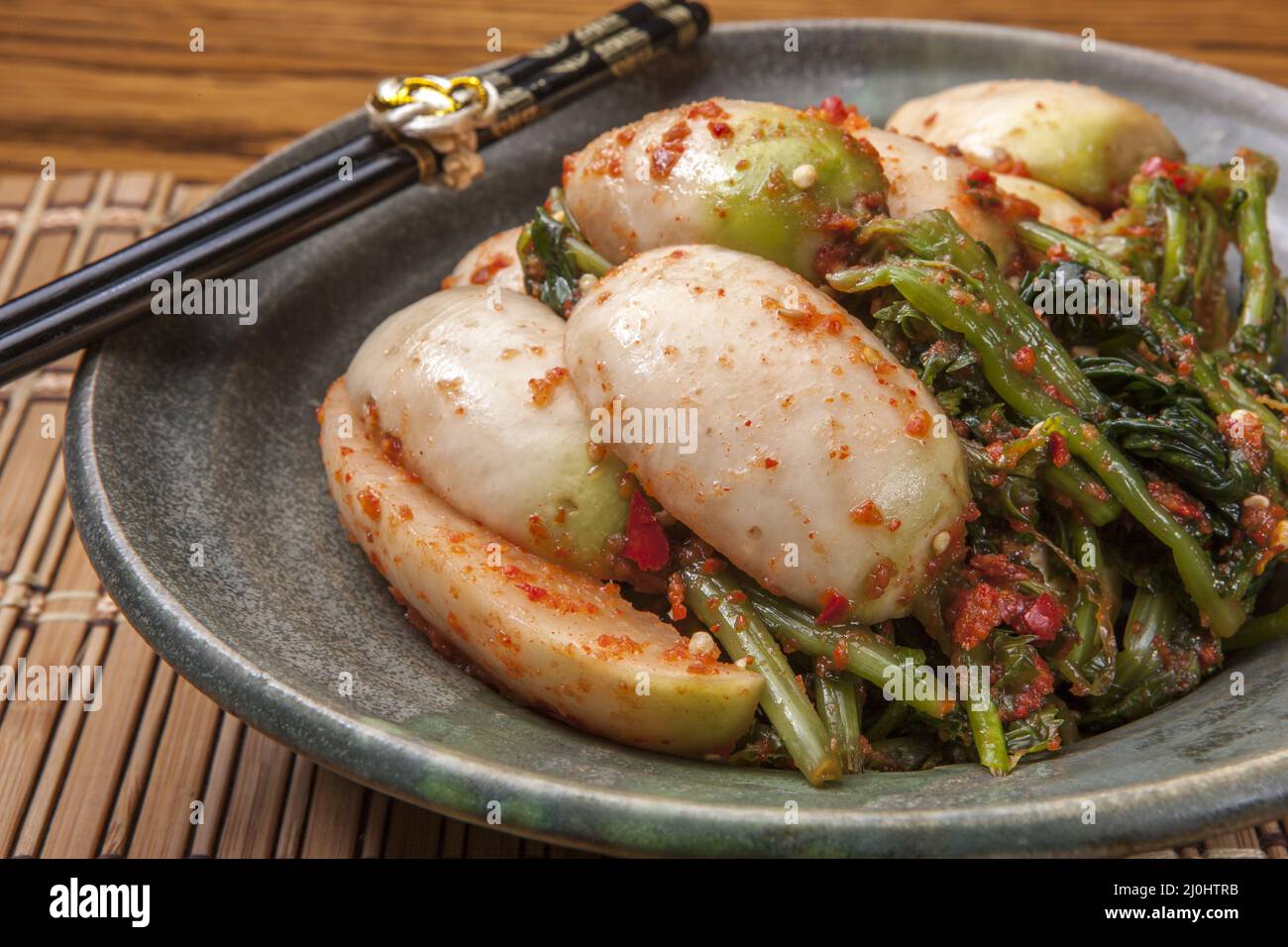 Close up of radish kimchi Stock Photo Alamy