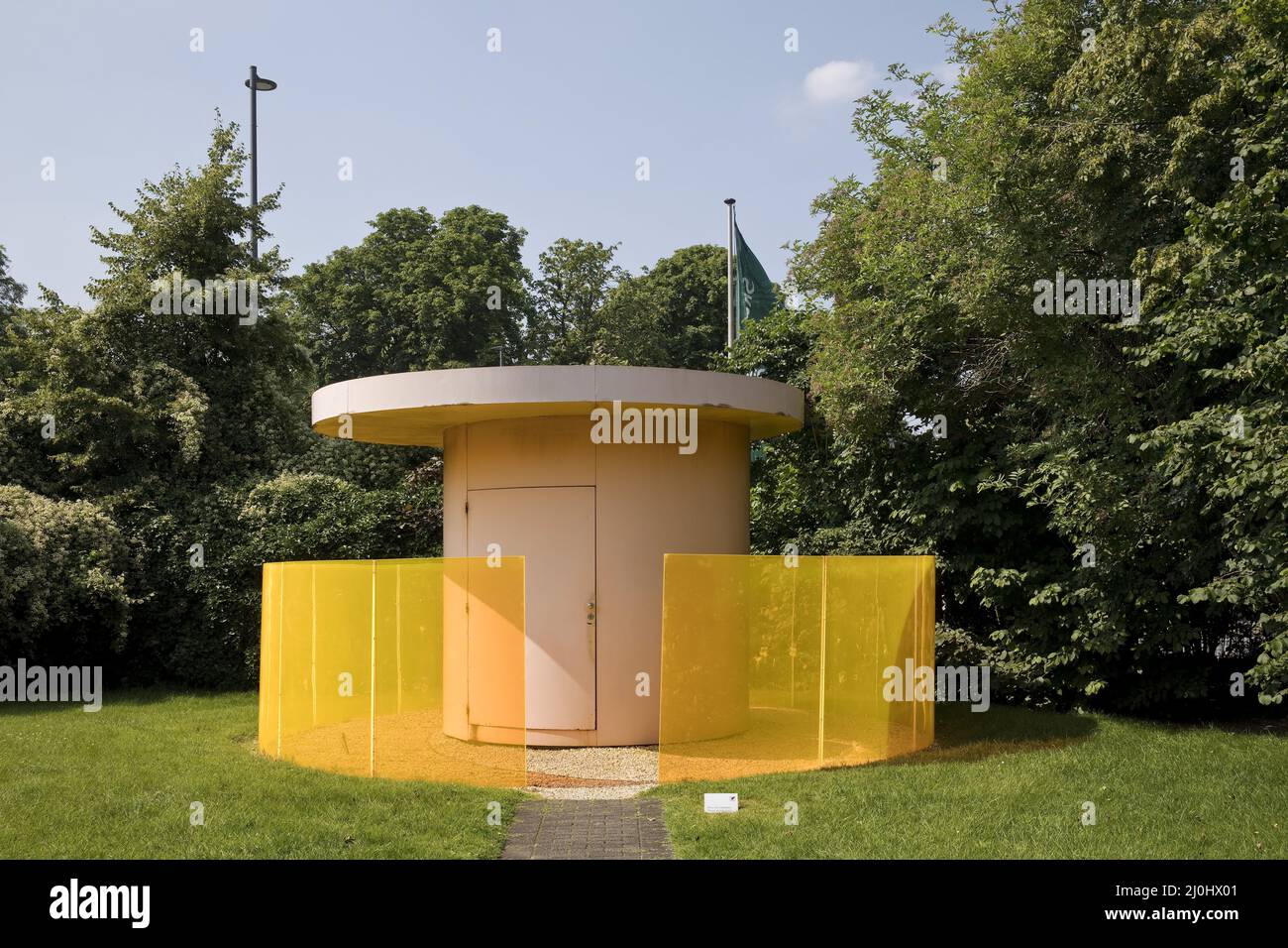 Work of art by Jorge Pardo with the title Tomatensuppe, Skulpturenpark, Cologne, Germany, Europe Stock Photo