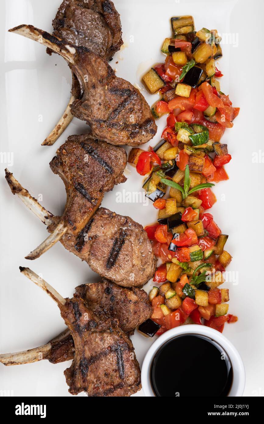 Roasted lamb ribs Stock Photo - Alamy