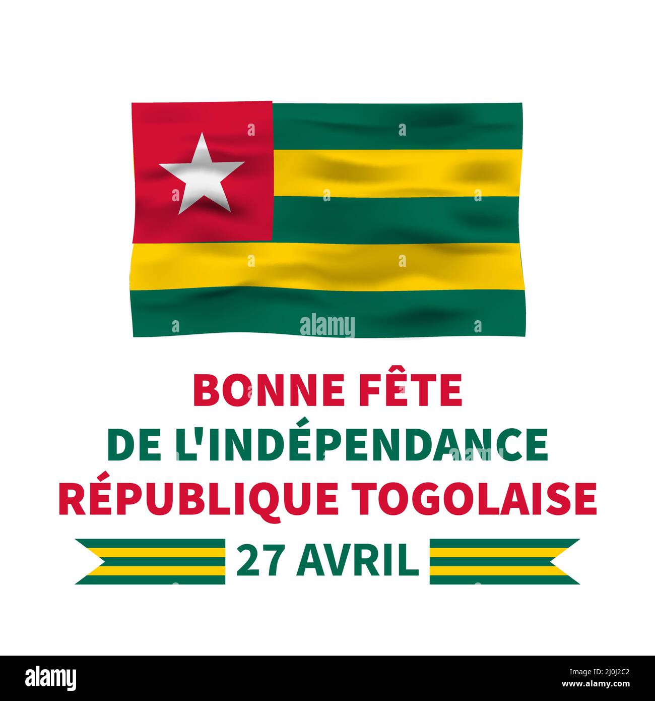 Togo Independence Day typography poster in French. National holiday
