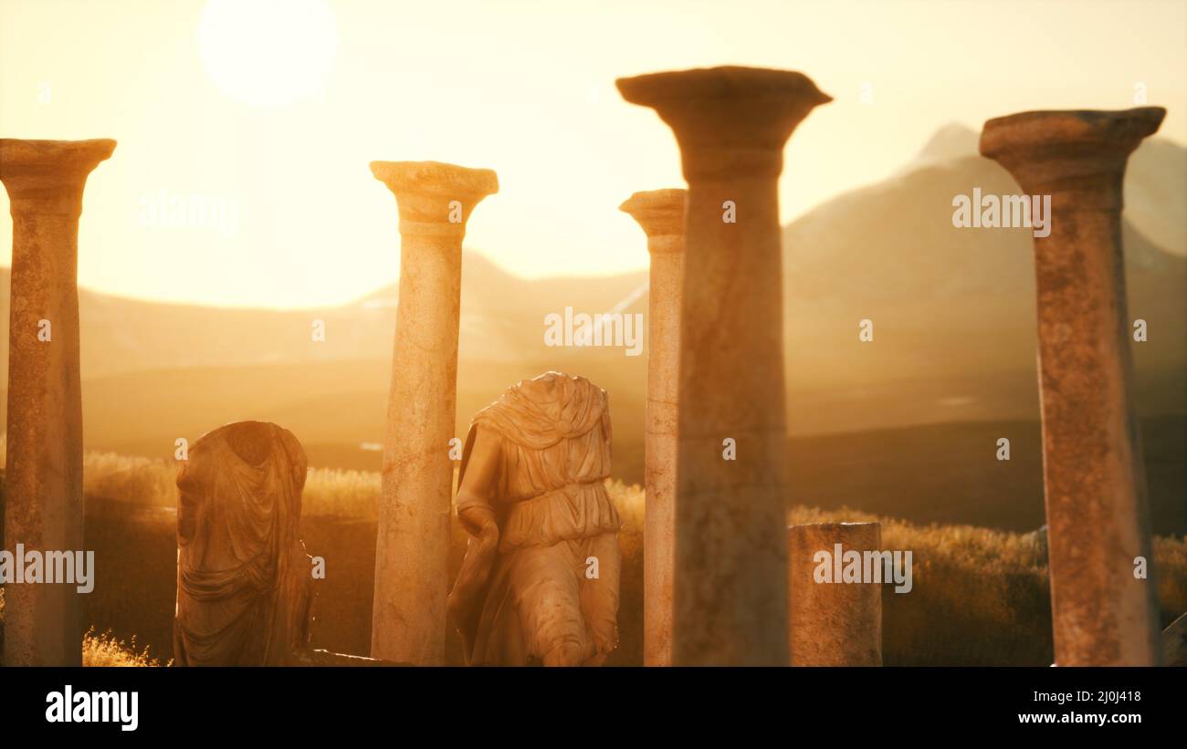 Old greek temple ruins at sunset Stock Photo - Alamy