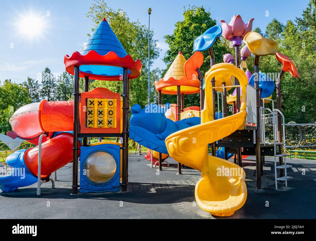 Playground to play with a slide and stairs Stock Photo