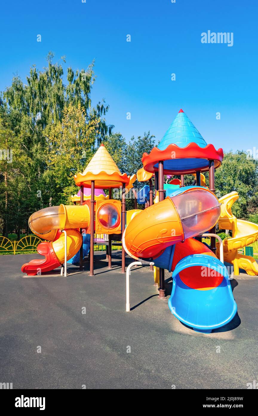 Playground to play with a slide and stairs Stock Photo