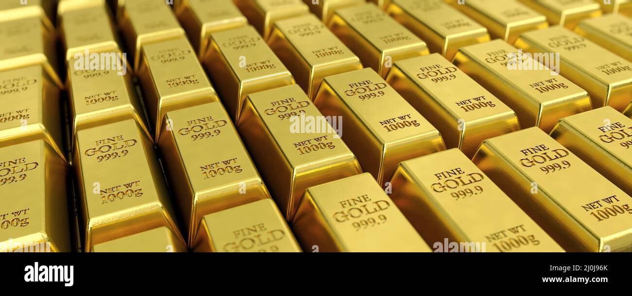 Many gold bars Stock Photo Alamy