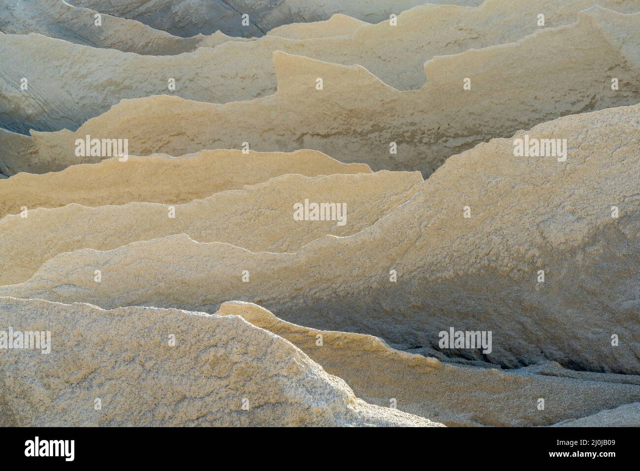 An abstract view of limestone and sandstone mountains with sharp edges Stock Photo