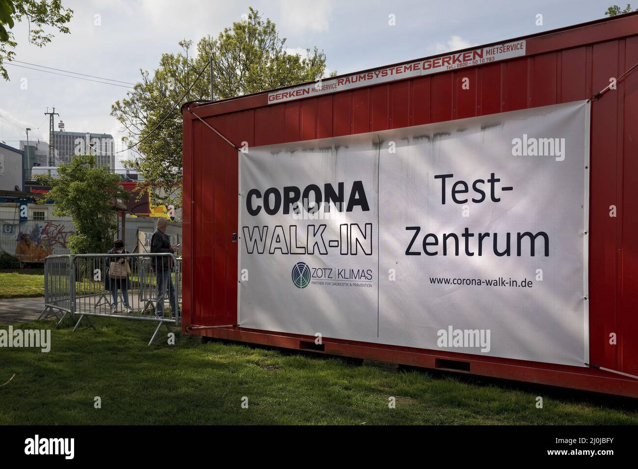 Corona test center at the main train station in spring and summer 2021, free of charge, Dortmund Stock Photo