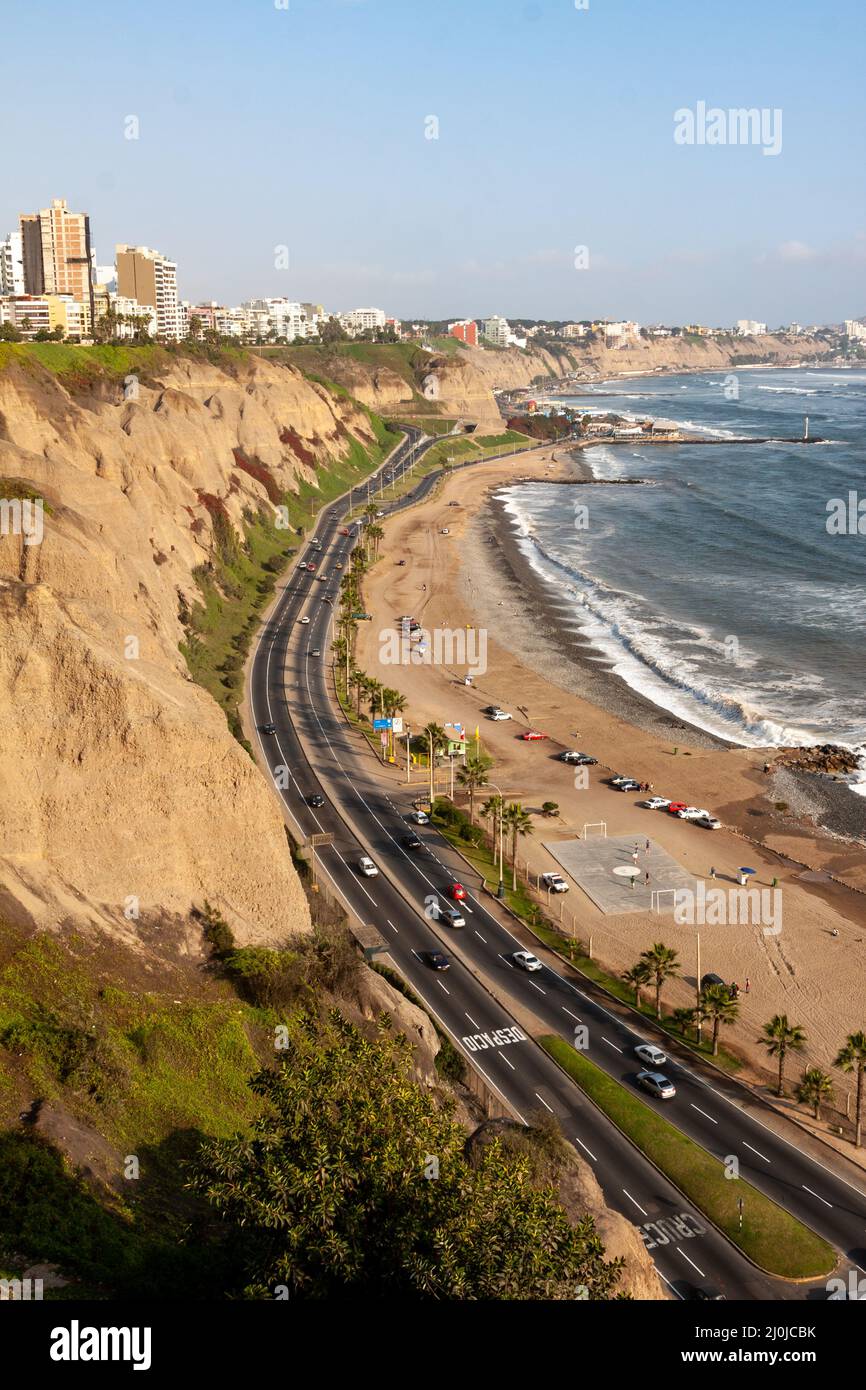 Vertical shot of the Miraflores beach in Lima, Peru Stock Photo Alamy