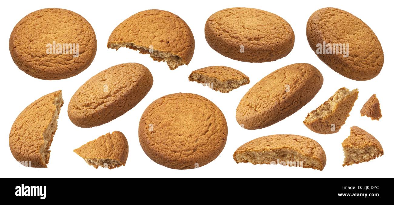 Oatmeal cookies isolated on white background Stock Photo