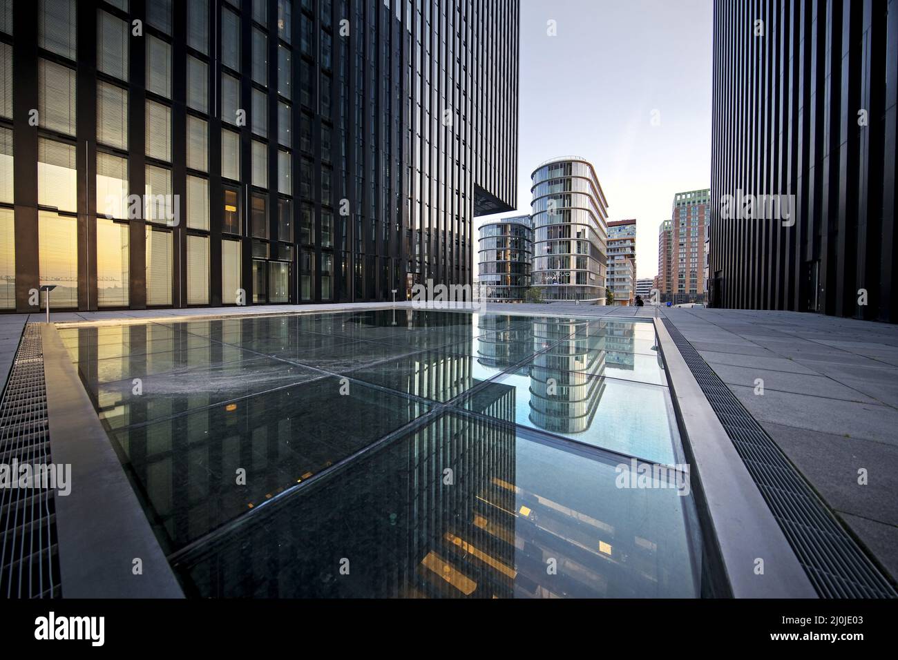 Design hotel Hyatt Regency Duesseldorf in the Medienhafen, Duesseldorf, Germany, Europe Stock Photo