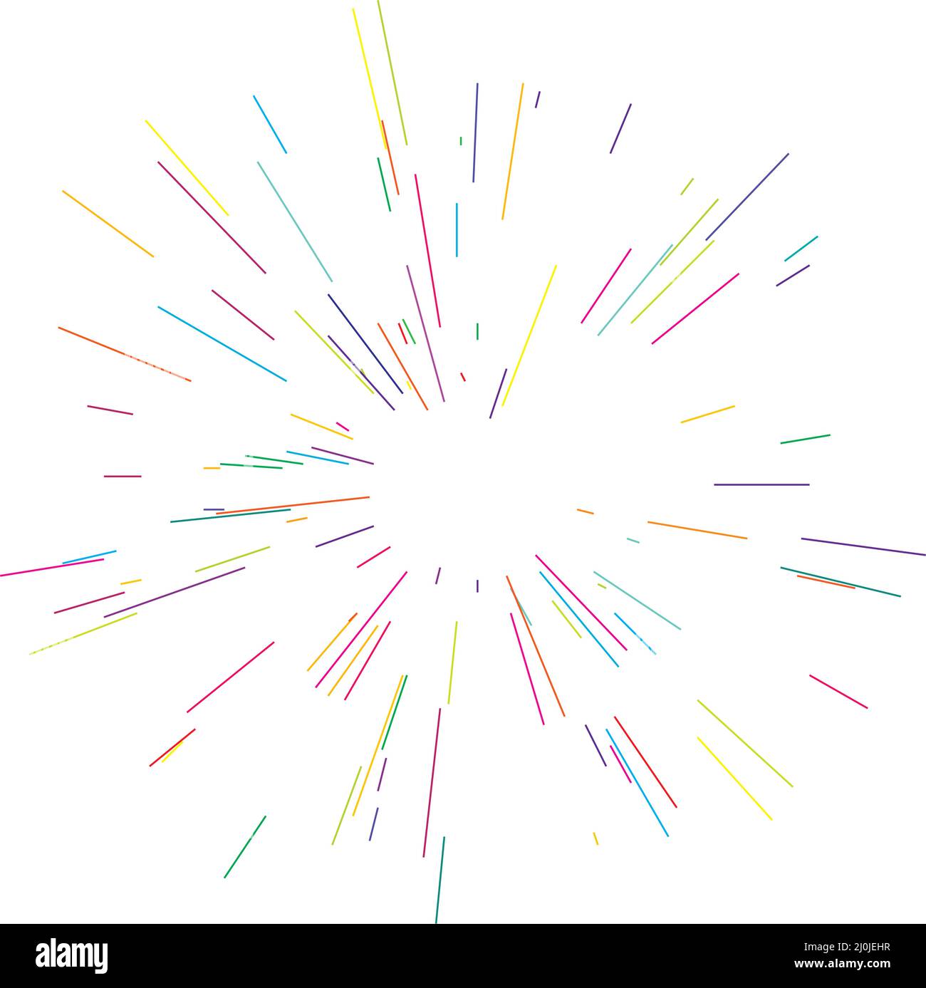 Radiate colorful lines, rays, beams. Radiating, radial multicolor sun ...