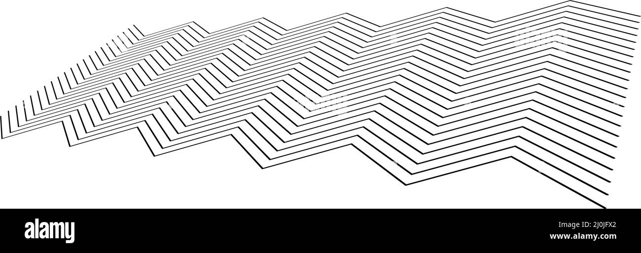 Edgy zig-zag, criss-cross lines in 3D perspective - stock vector ...