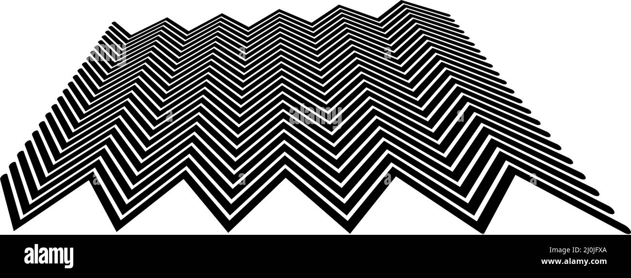 Edgy zig-zag, criss-cross lines in 3D perspective - stock vector ...