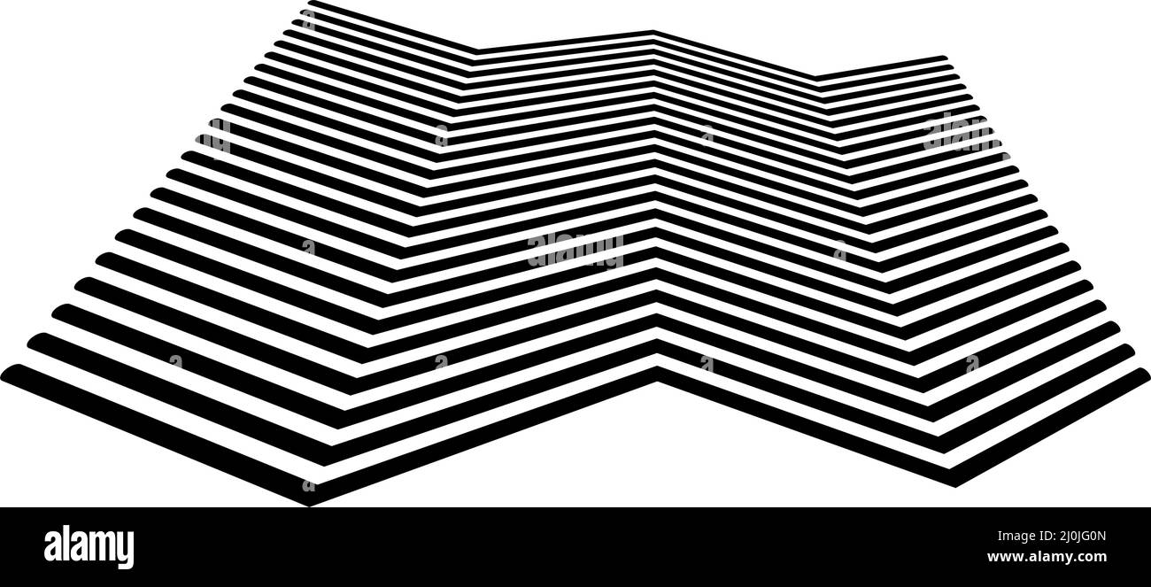Edgy zig-zag, criss-cross lines in 3D perspective - stock vector ...