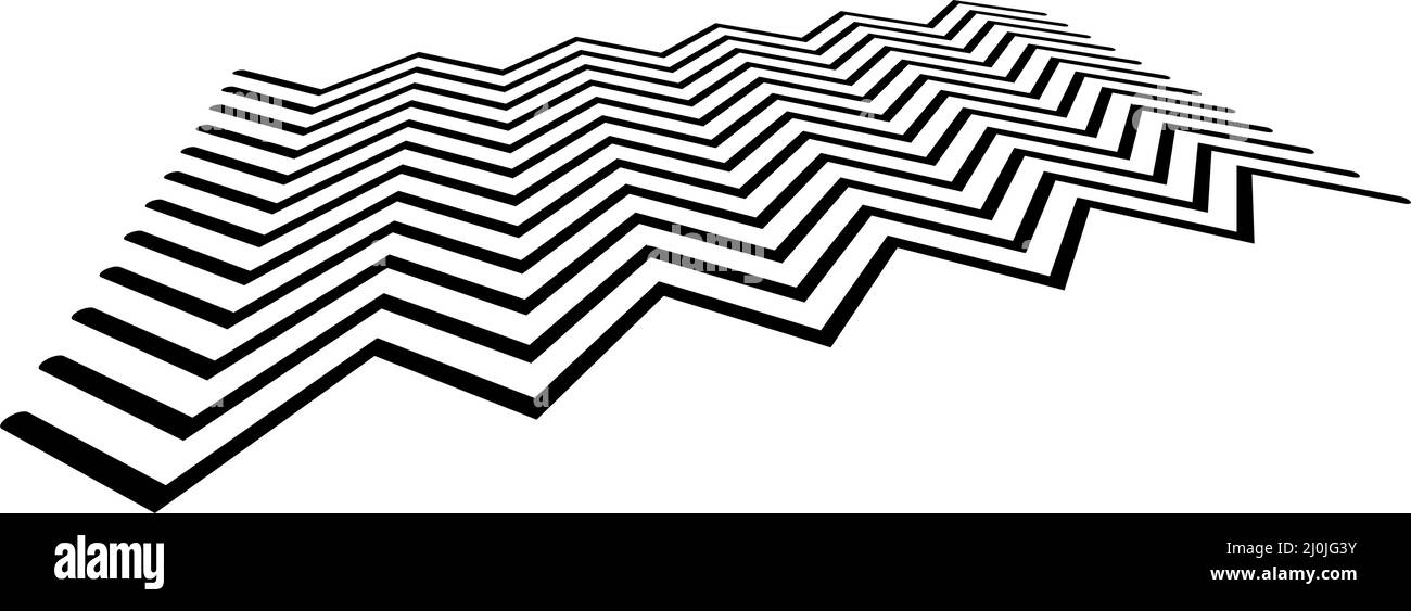 Edgy zig-zag, criss-cross lines in 3D perspective - stock vector ...