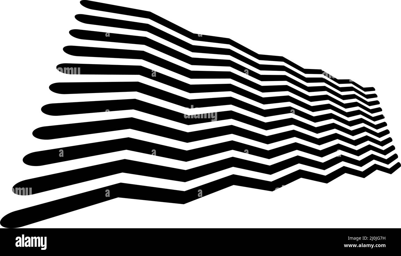 Edgy zig-zag, criss-cross lines in 3D perspective - stock vector ...