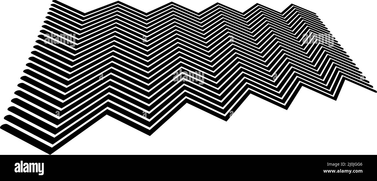 Edgy zig-zag, criss-cross lines in 3D perspective - stock vector ...