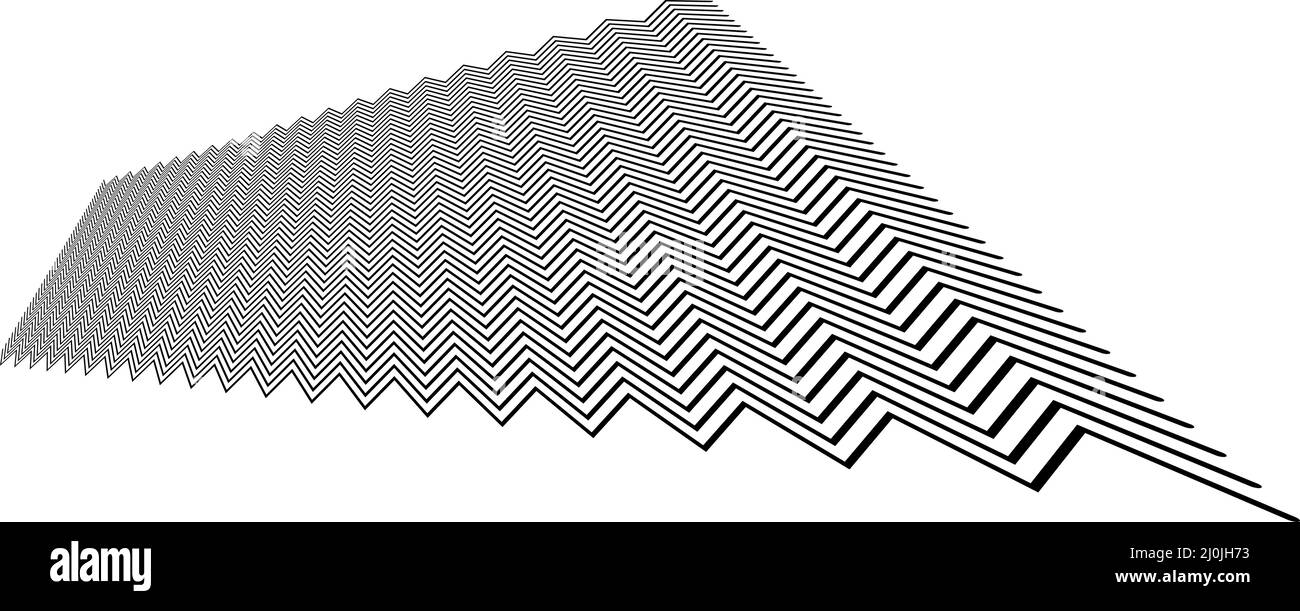 Edgy zig-zag, criss-cross lines in 3D perspective - stock vector ...