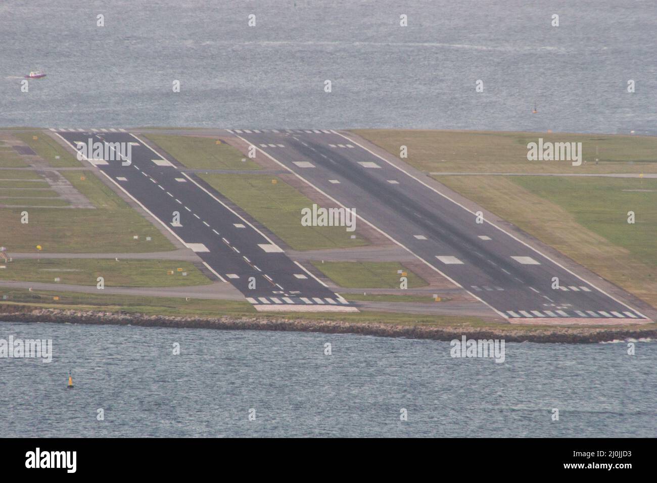 runway at Santos Dumont Airport in Rio de Janeiro, Brazil. Stock Photo
