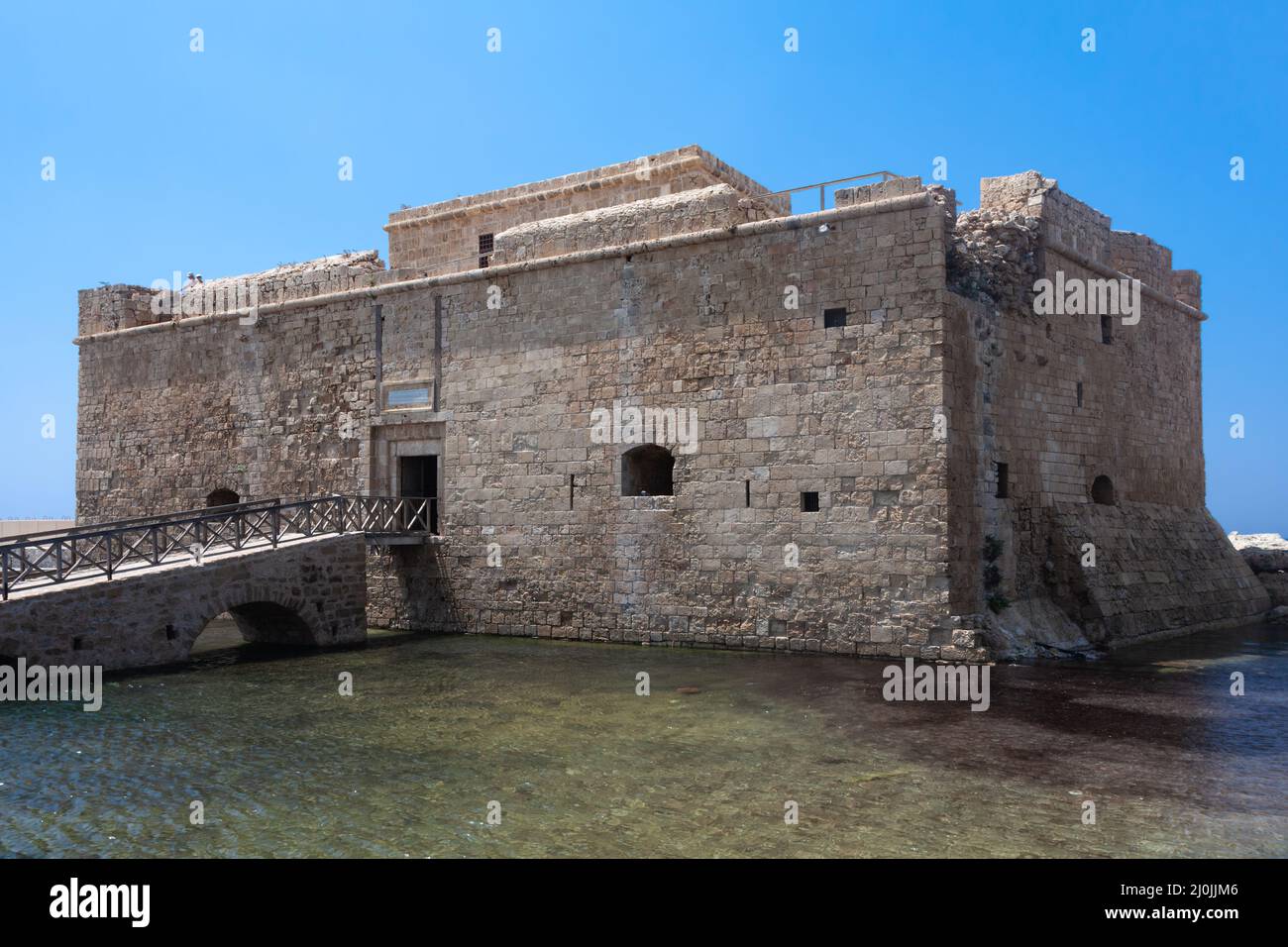 PAPHOS, CYPRUS, GREECE - JULY 22 : Old fort at Paphos Cyprus on July 22. Stock Photo