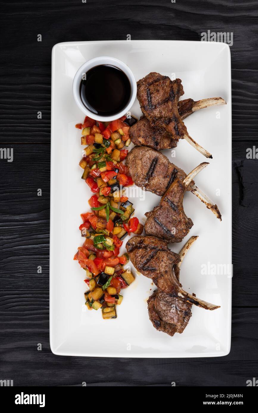 Roasted lamb ribs Stock Photo - Alamy