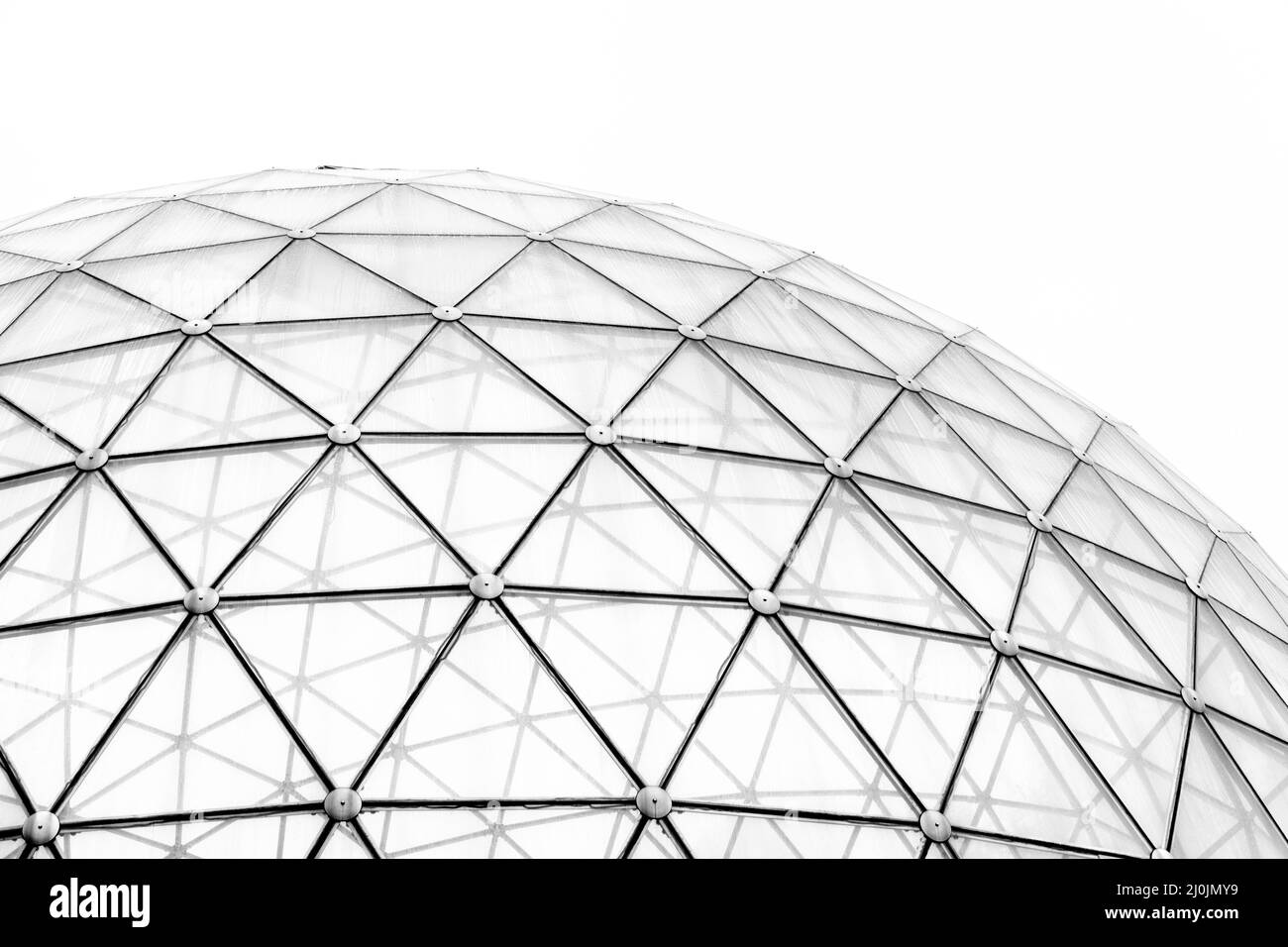 Abstract view of the glass dome of the Pyramid of Merkine in Lithuania Stock Photo