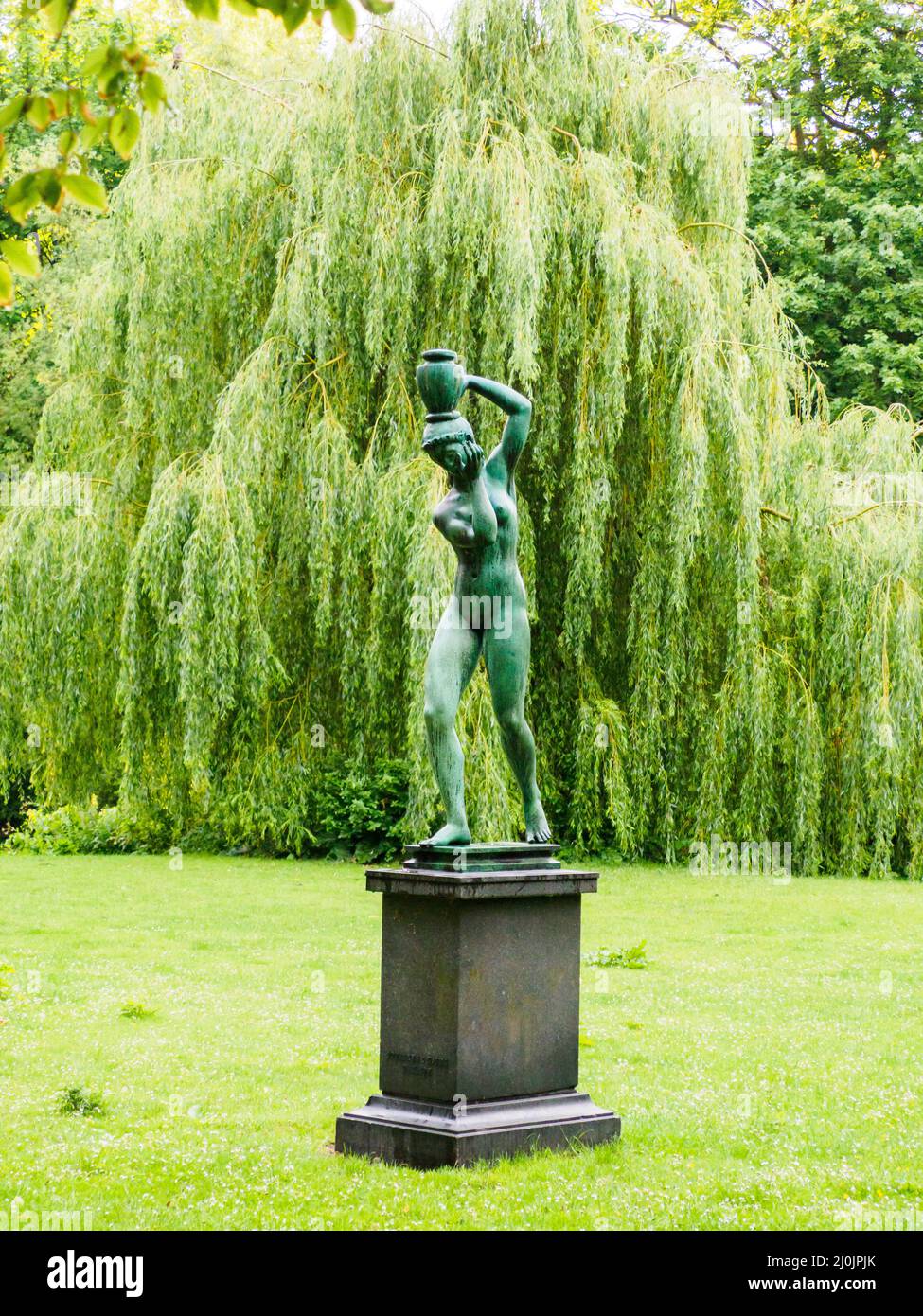 Copenhagen, Denmar - July, 2021: Lady with water Jug Bronze Sculpture ...