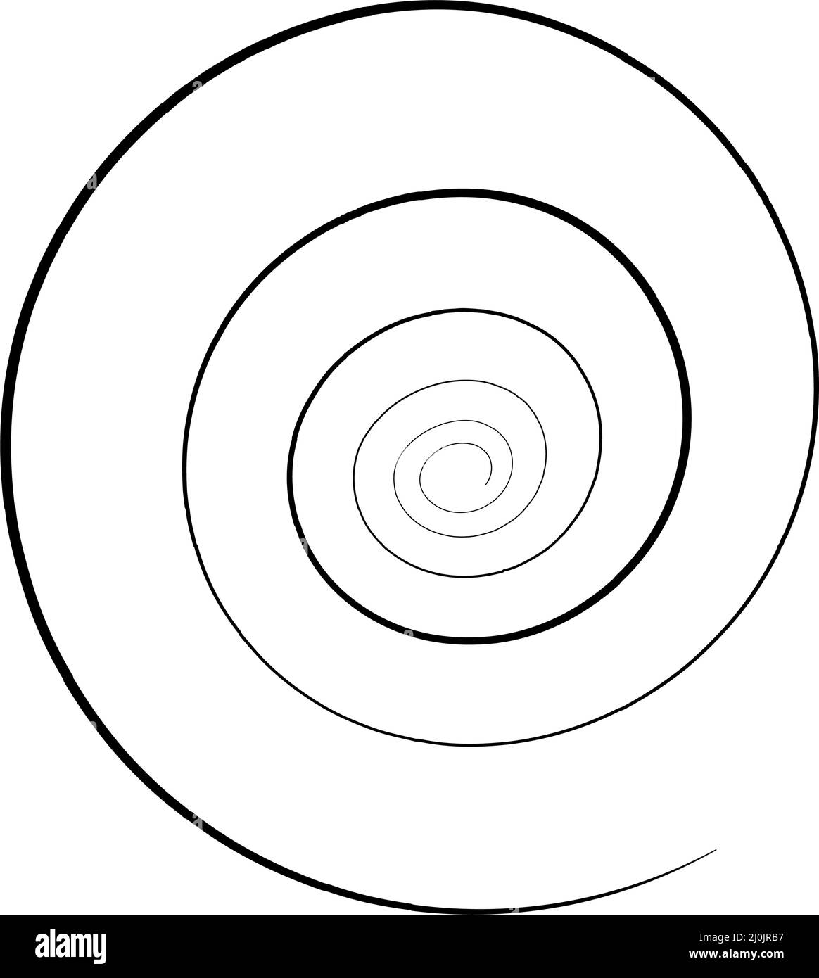 Spule Draw Freehand, hand drawn spiral, swirl, twirl element. Volute, helix ...