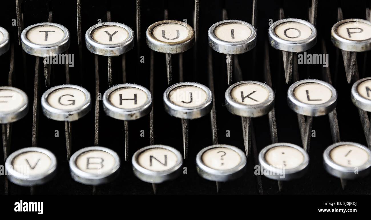 The Round keys of an old typewriter Stock Photo Alamy