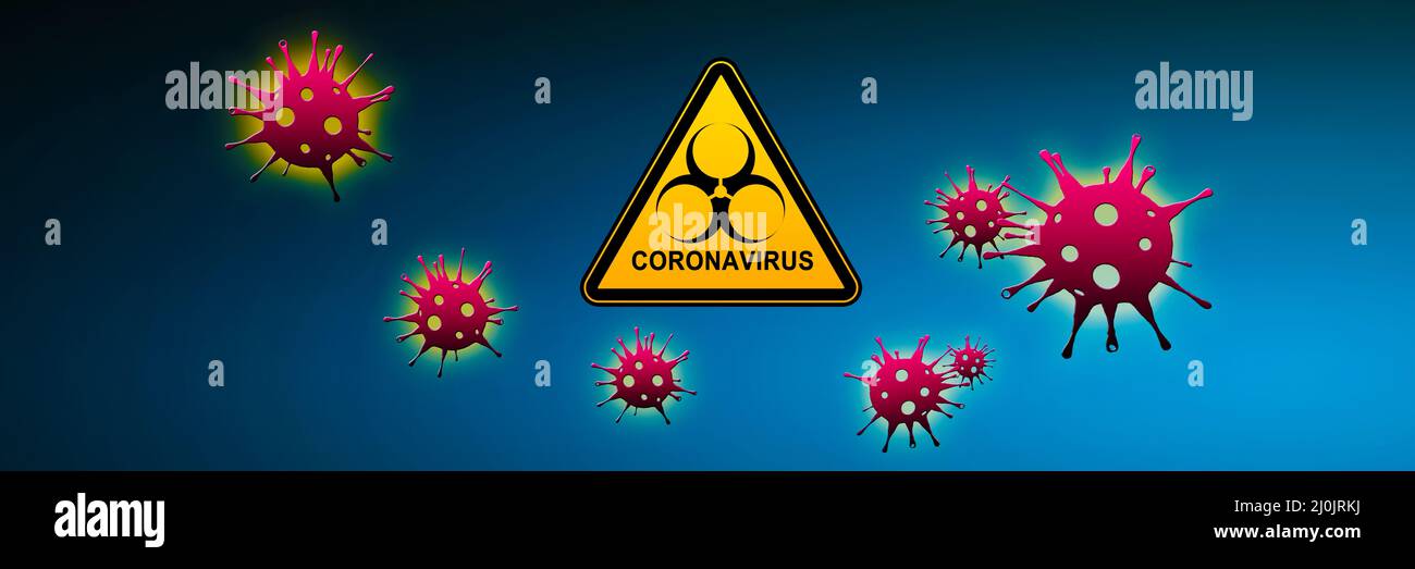 Corona virus background, pandemic risk concept. 3D illustration Stock Photo