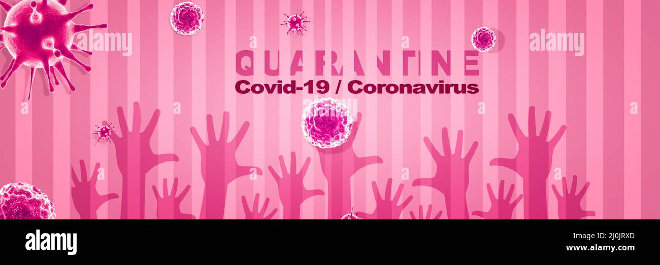 Corona virus background, pandemic risk concept. 3D illustration Stock Photo