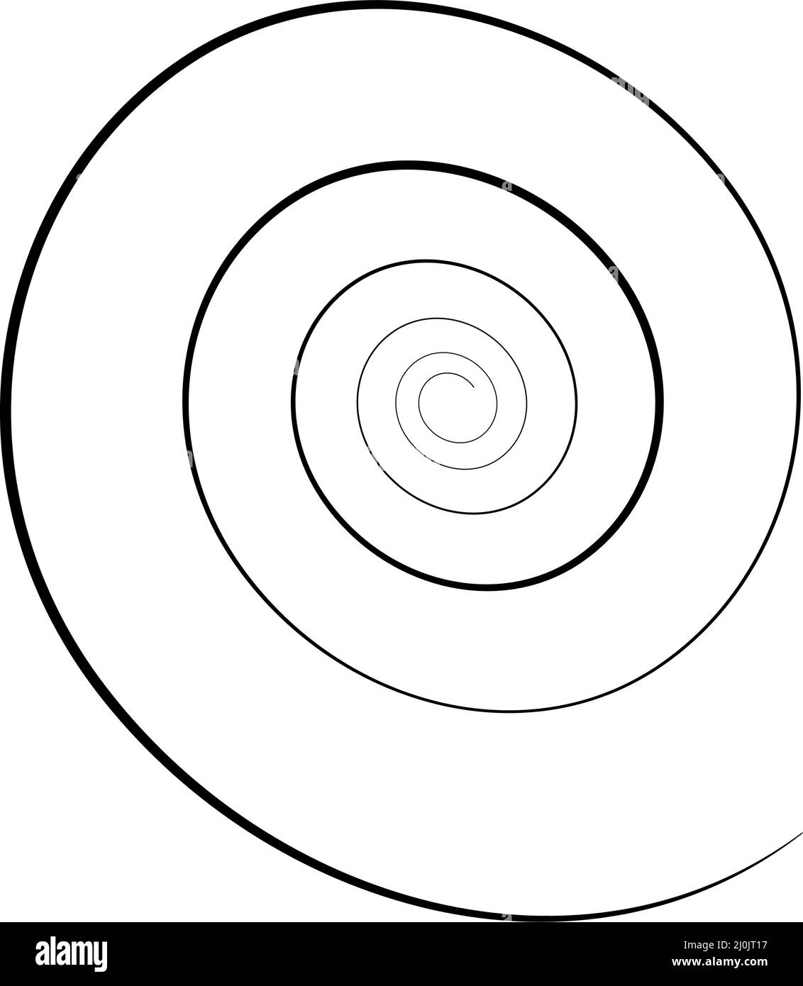 Freehand, hand drawn spiral, swirl, twirl element. Volute, helix ...