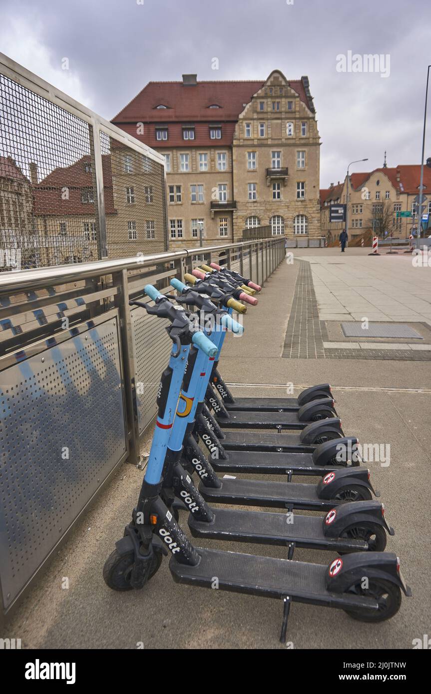 Scooter Rent Building Blue rental scooters hi-res stock photography and images - Alamy
