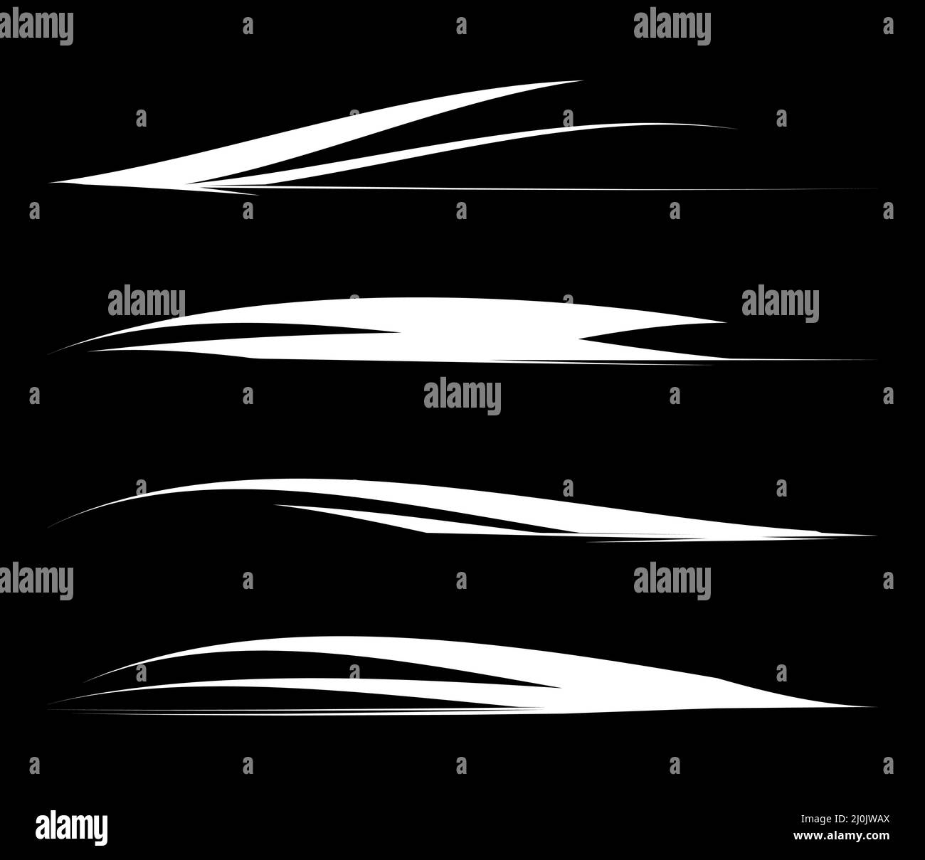 Wiggle, wobble squiggly lines, stripes divider set stock vector