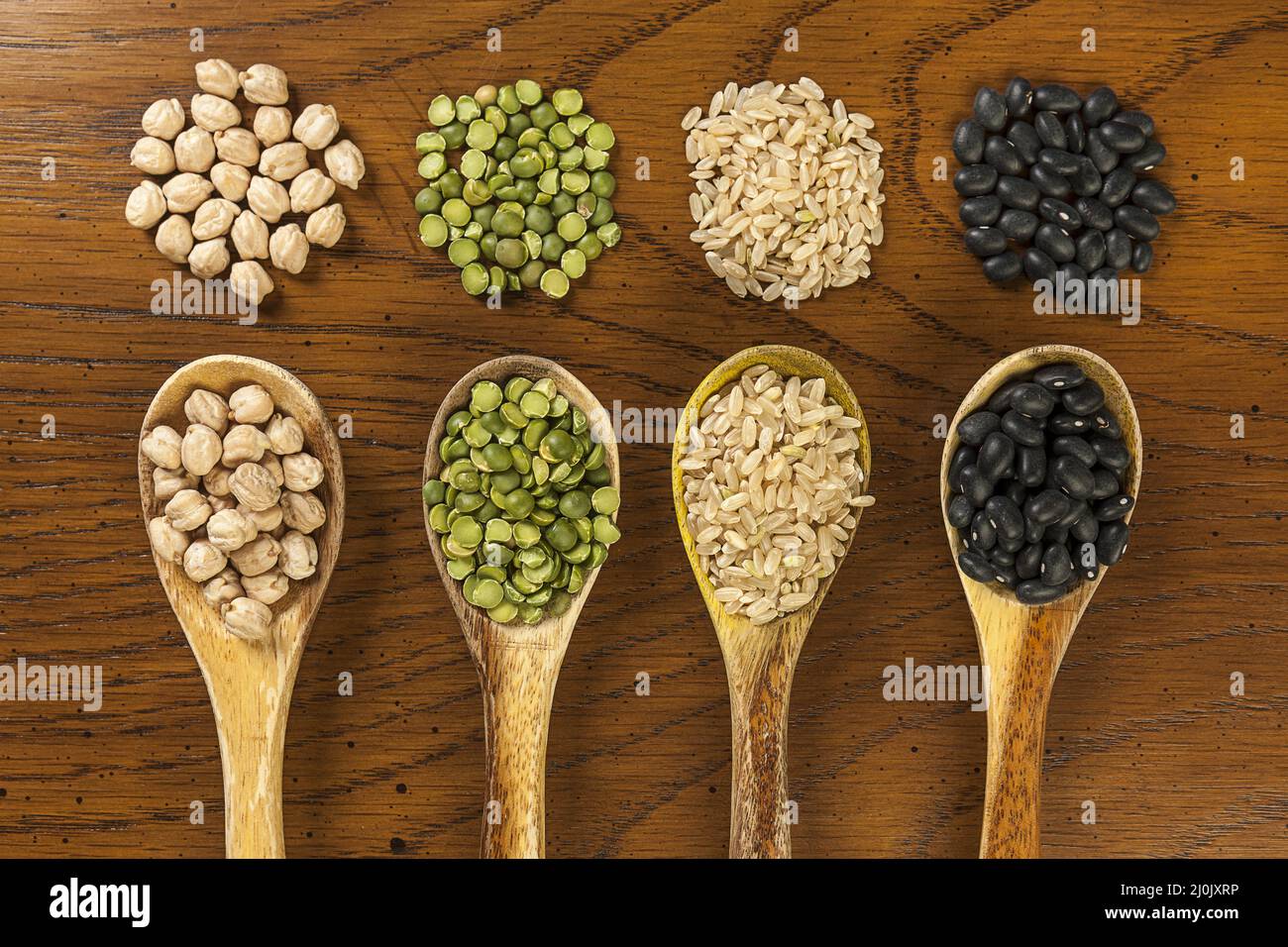 Dried legumes and rice Stock Photo Alamy